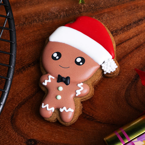 Gingy with Santa Hat Gingerbread Cookie