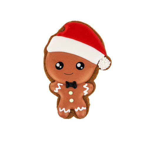 Gingy with Santa Hat Gingerbread Cookie