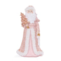 32cm Exquisite Pink Santa With Fur - Holly And Ivy