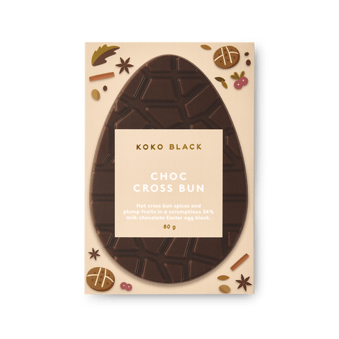 Choc Cross Bun | Milk Chocolate 80g - Koko Black