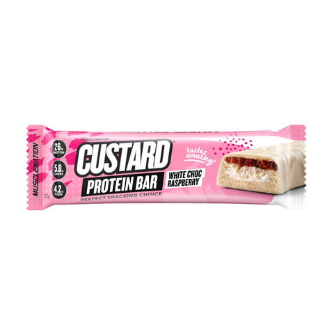 Custard Protein Bar White Choc Raspberry-Muscle Nation-iPantry-australia