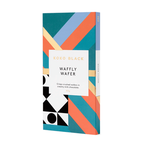 Festive Waffly Wafer Block Milk Chocolate 80g - Koko Black