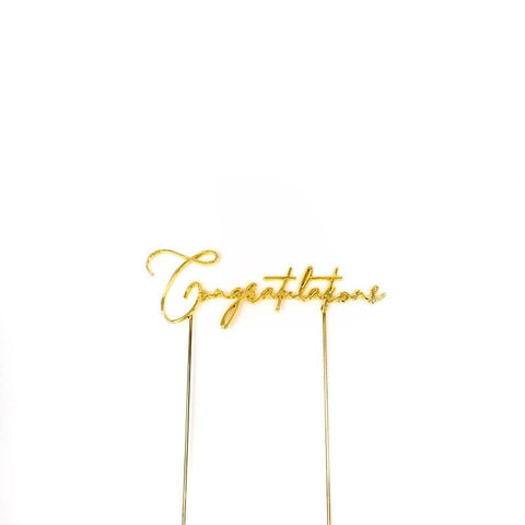 Gold Metal Cake Topper - Congratulations-Cake & Candle-iPantry-australia