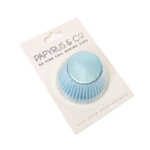 Medium Pastel Blue Foil Baking Cups (50 Pack)-PAPYRUS-iPantry-australia