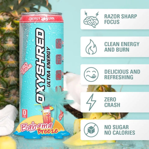 OxyShred Ultra Energy RTD Bahama Breeze Can 355ml - OxyShred