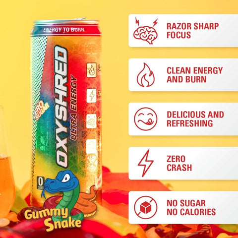 OxyShred Ultra Energy RTD Gummy Snake Can 355ml-Beverages-OxyShred-iPantry-australia