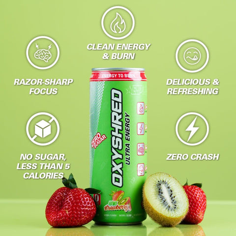 OxyShred Ultra Energy RTD Kiwi Strawberry Can 355ml - OxyShred