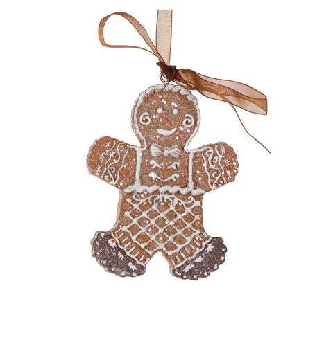 Piped Gingerbread Man Hanging - Holly And Ivy