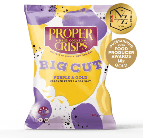 Proper Crisps BIG CUT Purple and Gold 140g - Proper Crisps