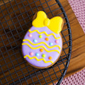 Purple & Yellow Bowed Egg - Gingerbread Cookie - Hey There Cookie! by Cake in the Afternoon