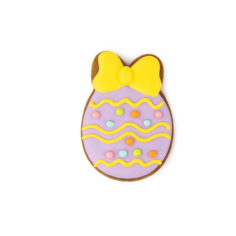 Purple & Yellow Bowed Egg - Gingerbread Cookie - Hey There Cookie! by Cake in the Afternoon