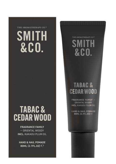 Smith & Co Hand and Nail Pomade 80ml Tabac & Cedarwood - The Aromatherapy Company