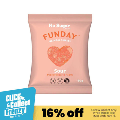 Sour Peach Hearts 50g - Funday Natural Sweets