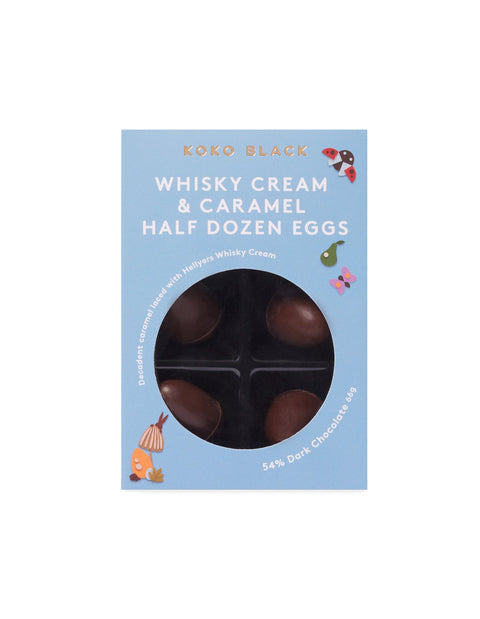 Whisky Cream & Caramel Half Dozen Eggs 66g | 54% Dark Chocolate - Koko Black