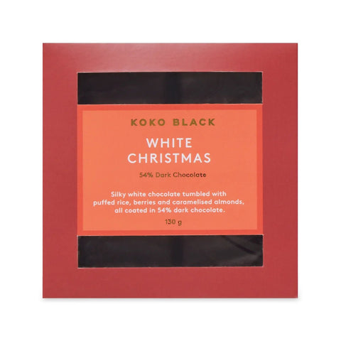 White Christmas Inbetween 54% Dark Chocolate 130g - Koko Black