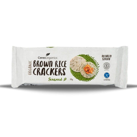 Brown Rice Crackers Seaweed 115g-Catering Entertaining-Ceres Organics-iPantry-australia