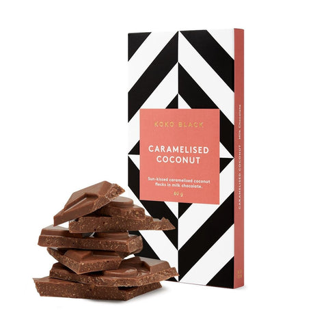 Caramelised Coconut Milk Chocolate Block 80g-Indulgence-Koko Black-iPantry-australia