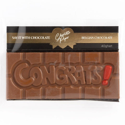 Congrats Chocolate Bar Milk Chocolate 40g-Indulgence-Charlotte Piper-iPantry-australia