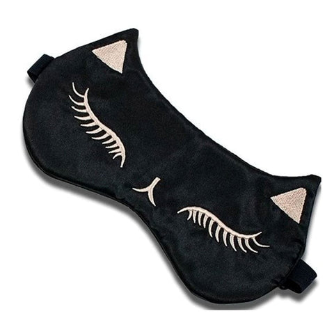 Eye Mask - Black Satin Cat-Dilly's Collections-iPantry-australia