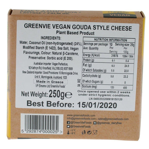 Green Vie Gouda Flavour Cheese Block 250g-Catering Entertaining-Green Vie-iPantry-australia