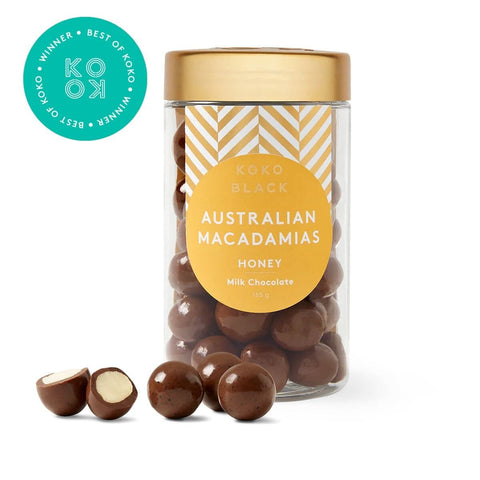 Honey Macadamias Milk Chocolate 165g-Indulgence-Koko Black-iPantry-australia