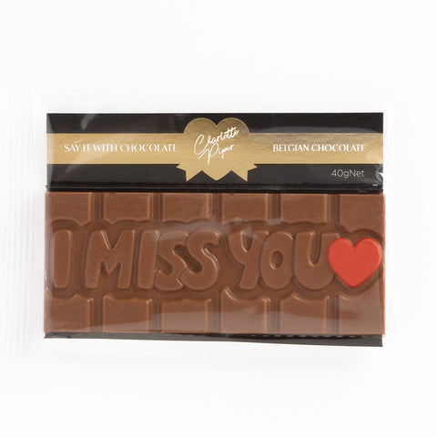 I Miss You Chocolate Bar Milk Chocolate 40g-Indulgence-Charlotte Piper-iPantry-australia