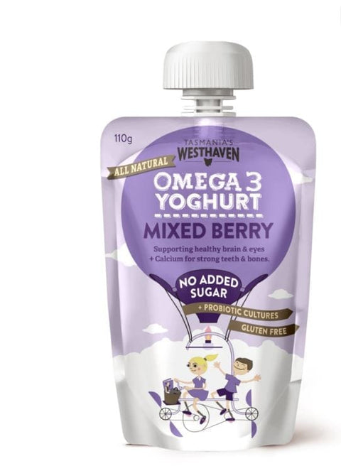 Omega3 Yoghurt Mixed Berry Pouch 110g-Tasmania's Westhaven-iPantry-australia