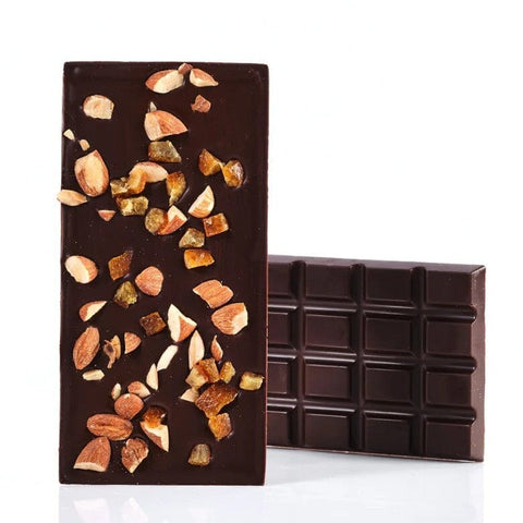 Orange & Almond Chocolate Bar 85g-Indulgence-Cacao-iPantry-australia