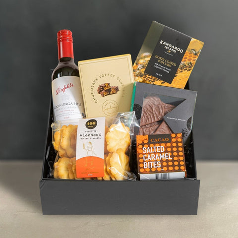 Red Wine and sweet bites Hamper-Gifting-GiftSec-iPantry-australia