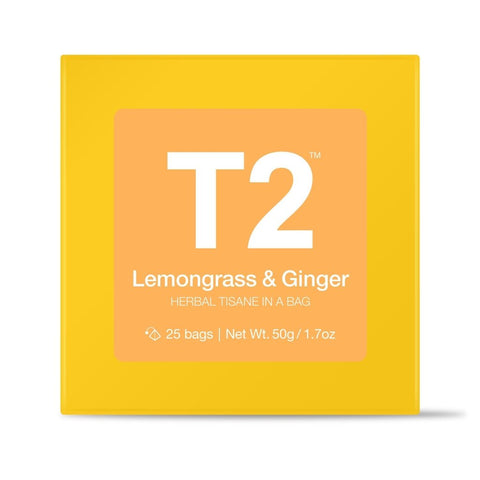 T2 Lemongrass and Ginger Teabag Gift Cube 25pk/50g-Pantry-T2-iPantry-australia