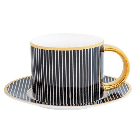 Teacup & Saucer Pinstripe Ebony-Cristina Re Designs-iPantry-australia