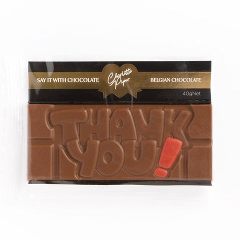 Thank You Chocolate Bar Milk Chocolate 40g-Indulgence-Charlotte Piper-iPantry-australia