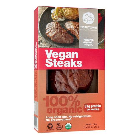 Tofutown Organic Cowgirl steaks 210g-Restaurants/Meal Kits-Viana-iPantry-australia